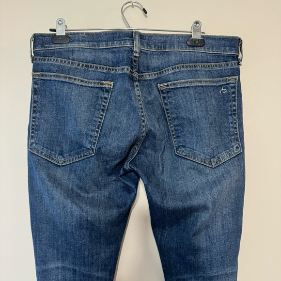 Rag & Bone Dre Capri Jeans Women's 29 Blue Distressed Dark Wash Mid Rise Denim - Picture 6 of 11
